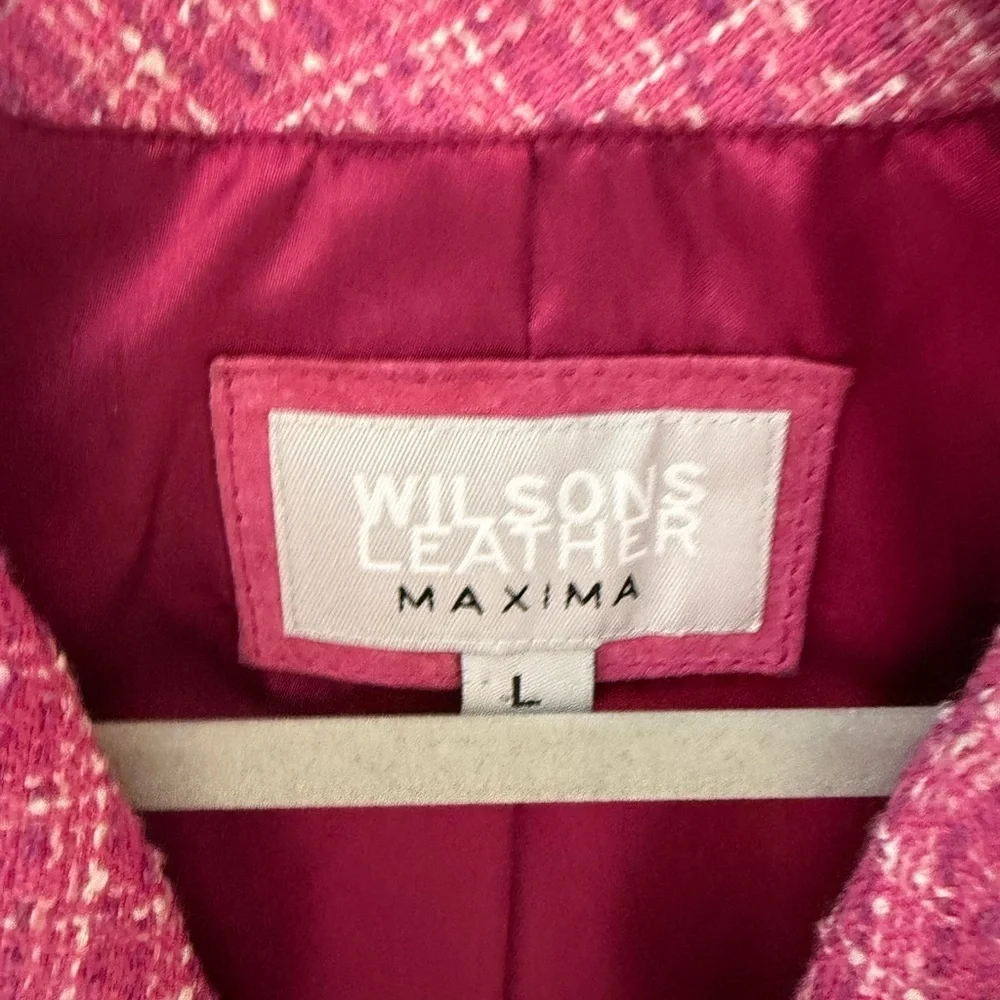 Wilsons Leather maxima Y2K jacket Pink Suede Leather butterfly Elle woods size L - Picture 4 of 8